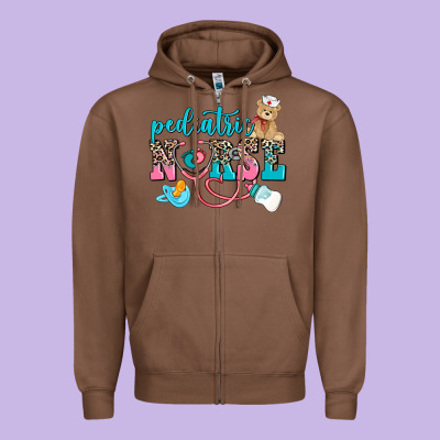 Pediatric Nurse Zipper Hoodie Designed By Adodesignshop