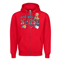 Red pediatric nurse Zipper Hoodie - AdoDesignShop