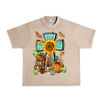 French Oak western thankful cross pumpkin Urban Heavy Tee - BarkalooDesign