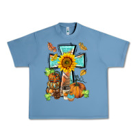 Pebble Blue western thankful cross pumpkin Urban Heavy Tee - BarkalooDesign