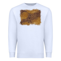 White leopard background Premium Sweatshirt - BarkalooDesign