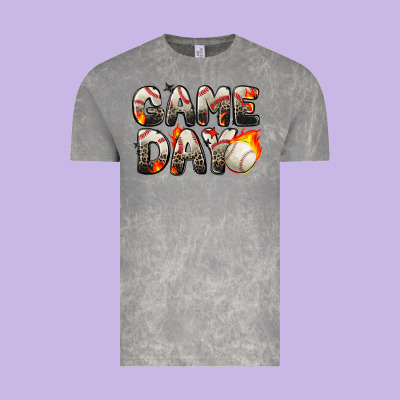 Game Day Baseball Leopard Vintage Tee Designed By Zillion Design Studio