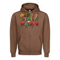 Chestnut one merry teacher Zipper Hoodie - AdoDesignShop