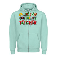 Seafoam one merry teacher Zipper Hoodie - AdoDesignShop