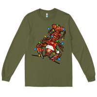 Army Green Christmas crawfish Long Sleeve Tee - FaDigitalArtStudio