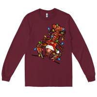 Burgundy Christmas crawfish Long Sleeve Tee - FaDigitalArtStudio