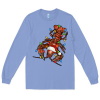 Colony Blue Christmas crawfish Long Sleeve Tee - FaDigitalArtStudio