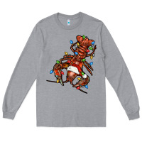 Heather Grey Christmas crawfish Long Sleeve Tee - FaDigitalArtStudio