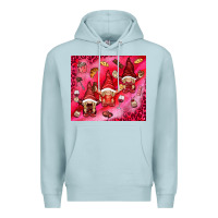 Blue Mist gnomies with food Premium Hoodie - NancyCooperArtShop