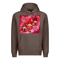 Coffee gnomies with food Premium Hoodie - NancyCooperArtShop