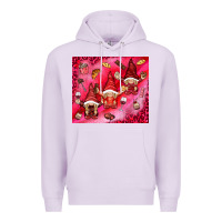 Lilac gnomies with food Premium Hoodie - NancyCooperArtShop