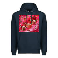 Navy gnomies with food Premium Hoodie - NancyCooperArtShop