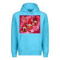 Ocean Blue gnomies with food Premium Hoodie - NancyCooperArtShop