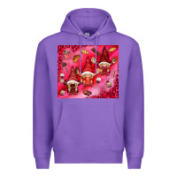 Purple gnomies with food Premium Hoodie - NancyCooperArtShop
