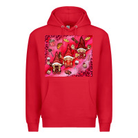 Red gnomies with food Premium Hoodie - NancyCooperArtShop