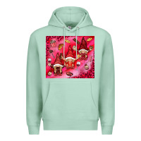 Seafoam gnomies with food Premium Hoodie - NancyCooperArtShop