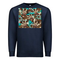 Navy western cowhide sunflower baby cow Premium Sweatshirt - BarkalooDesign