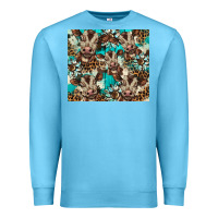 Ocean Blue western cowhide sunflower baby cow Premium Sweatshirt - BarkalooDesign