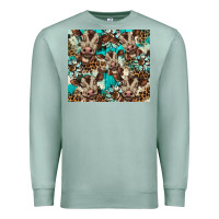 Seafoam western cowhide sunflower baby cow Premium Sweatshirt - BarkalooDesign