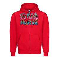 Red future nurse Zipper Hoodie - AdoDesignShop