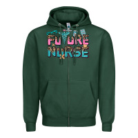 Sports Green future nurse Zipper Hoodie - AdoDesignShop