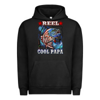 Pigment Black reel cool papa american flag bass fishing Urban Hoodie - LillyAllenDesigns