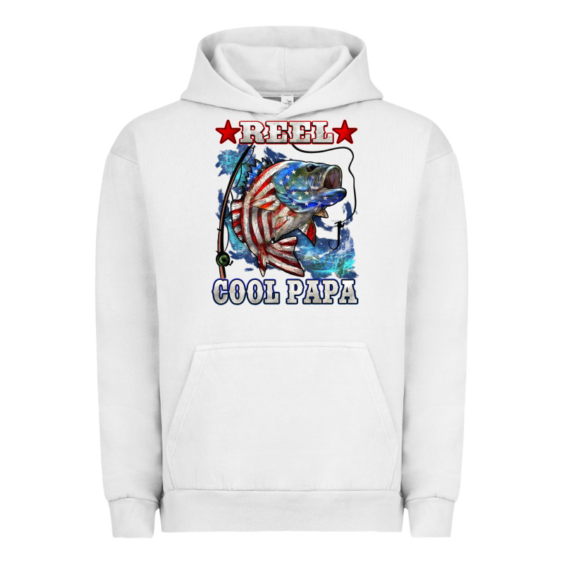 Reel Cool Papa American Flag Bass Fishing Urban Hoodie by LillyAllenDesigns | Teevron