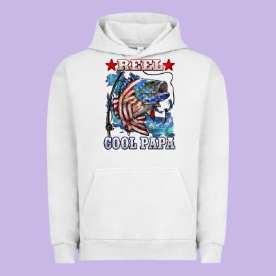 Reel Cool Papa American Flag Bass Fishing Urban Hoodie Designed By Lillyallendesigns