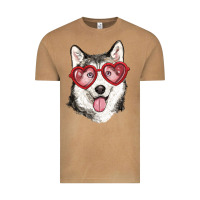 Vintage Camel husky with love glasses Vintage Tee - RanaPortraitStore