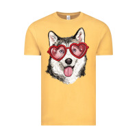 Husky With Love Glasses Vintage Tee | Teevron
