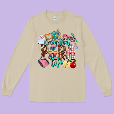 Living That  Para  Life Long Sleeve Tee Designed By Adodesignshop