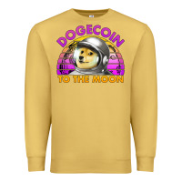 Antique Gold doge coin to the moon 80's retro sunset Premium Sweatshirt - Jasminsmagicworld