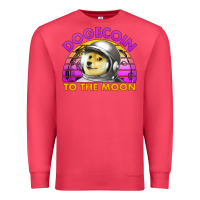 Cardinal doge coin to the moon 80's retro sunset Premium Sweatshirt - Jasminsmagicworld