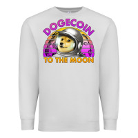 Dove Grey doge coin to the moon 80's retro sunset Premium Sweatshirt - Jasminsmagicworld