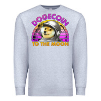 Doge Coin To The Moon 80's Retro Sunset Premium Sweatshirt | Teevron