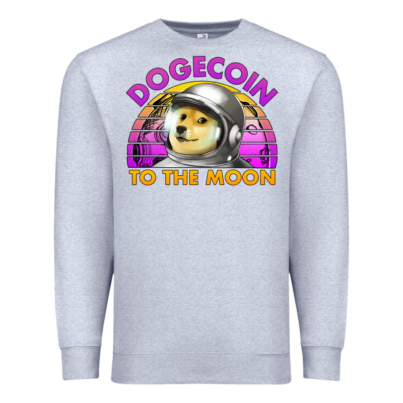 Doge Coin To The Moon 80's Retro Sunset Premium Sweatshirt by Jasminsmagicworld | Teevron