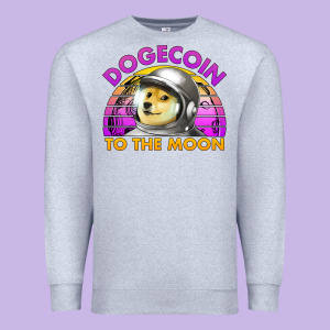 Doge Coin To The Moon 80's Retro Sunset Premium Sweatshirt Designed By Jasminsmagicworld