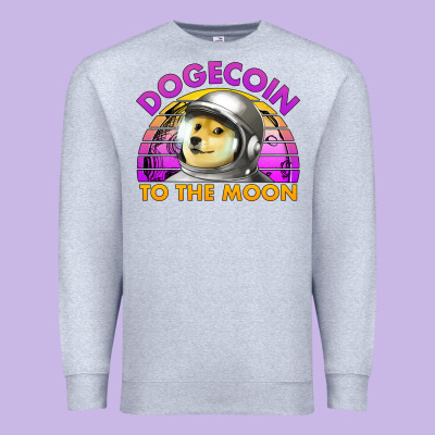Doge Coin To The Moon 80's Retro Sunset Premium Sweatshirt Designed By Jasminsmagicworld