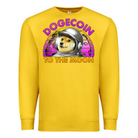 Lemon doge coin to the moon 80's retro sunset Premium Sweatshirt - Jasminsmagicworld