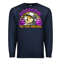 Navy doge coin to the moon 80's retro sunset Premium Sweatshirt - Jasminsmagicworld