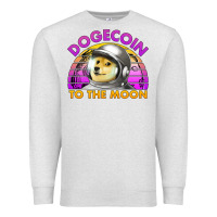 Oatmeal Heather doge coin to the moon 80's retro sunset Premium Sweatshirt - Jasminsmagicworld