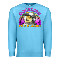 Ocean Blue doge coin to the moon 80's retro sunset Premium Sweatshirt - Jasminsmagicworld