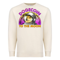 Sandshell doge coin to the moon 80's retro sunset Premium Sweatshirt - Jasminsmagicworld