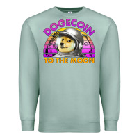 Seafoam doge coin to the moon 80's retro sunset Premium Sweatshirt - Jasminsmagicworld