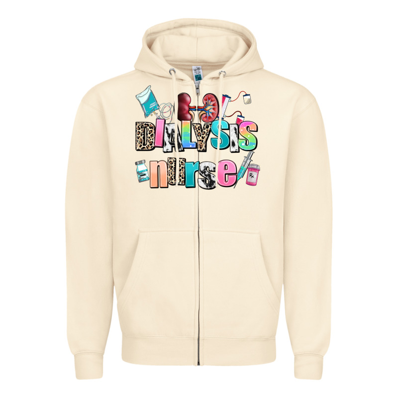 Dialysis Nurse Zipper Hoodie by AdoDesignShop | Teevron