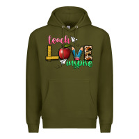 Army Green teach love inspire Premium Hoodie - NancyCooperArtShop