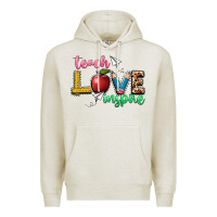 Oatmeal Heather teach love inspire Premium Hoodie - NancyCooperArtShop