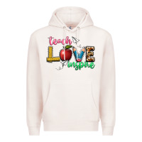 Pale Pink teach love inspire Premium Hoodie - NancyCooperArtShop