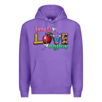Purple teach love inspire Premium Hoodie - NancyCooperArtShop