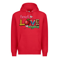 Red teach love inspire Premium Hoodie - NancyCooperArtShop
